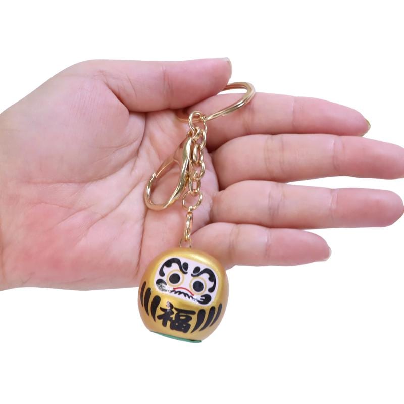 陶器だるまキーホルダー ゴールド No.603-816 | 世界の価値ある商品を