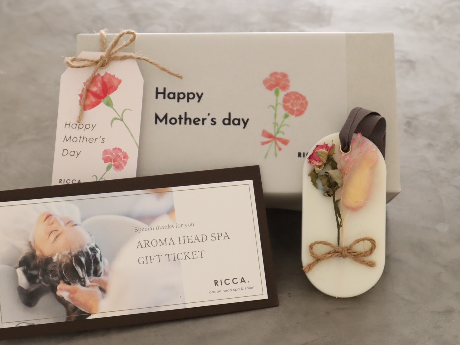 選べるヘッドスパチケット＆ワックスサシェ（母の日限定ギフトセット）