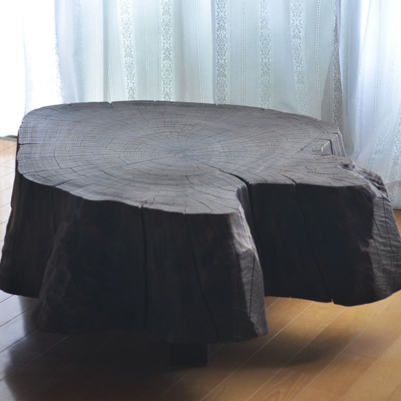 ヒノキの切り株ちゃぶ台