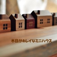 木製カード立て ミニハウス　イスノキ|木製ミニハウス　マグネット