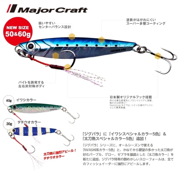 メジャークラフト ジグパラショート 40g #02 ピンク メール便