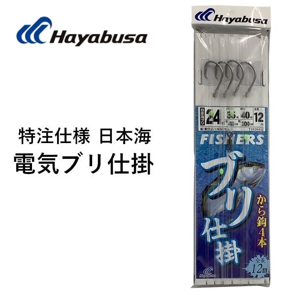 ハヤブサ フィッシャーズ特注仕掛 日本海電気ブリ仕掛　から鈎４本 24-35-40 メール便配送可 [用品]