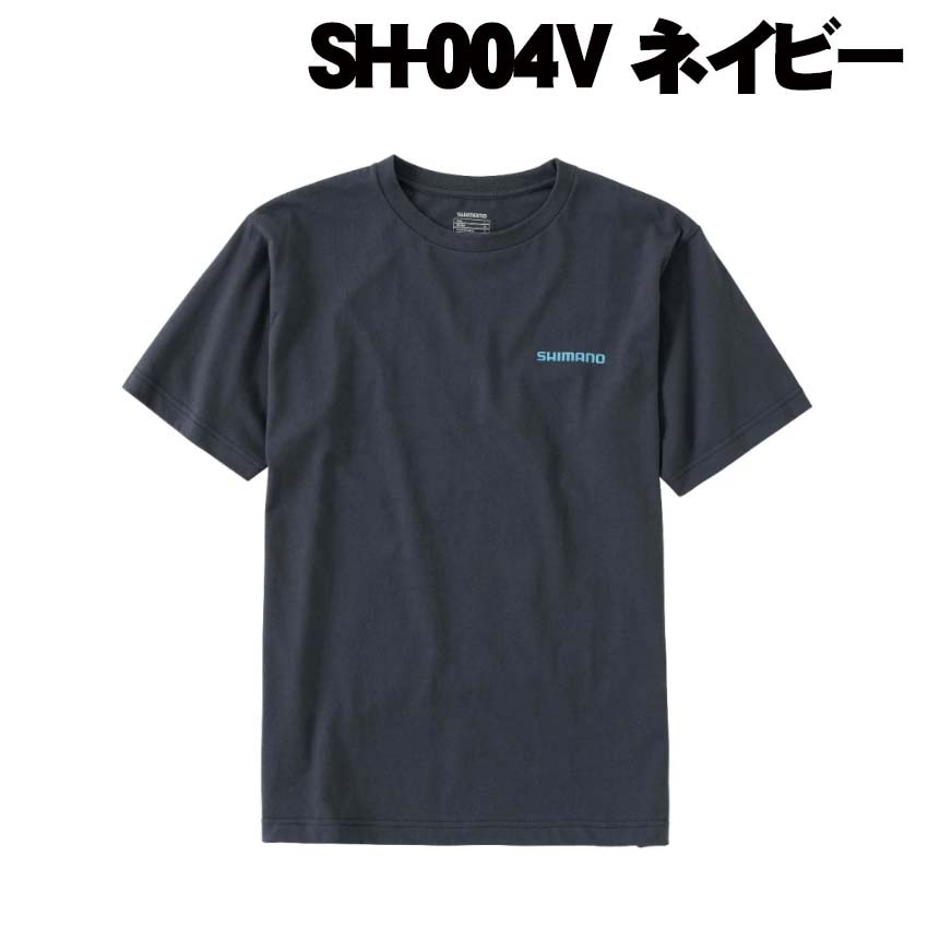 【SALE】シマノ　オーガニック　ロゴ　Tシャツ　SH-004V　ネイビー【メール便可】