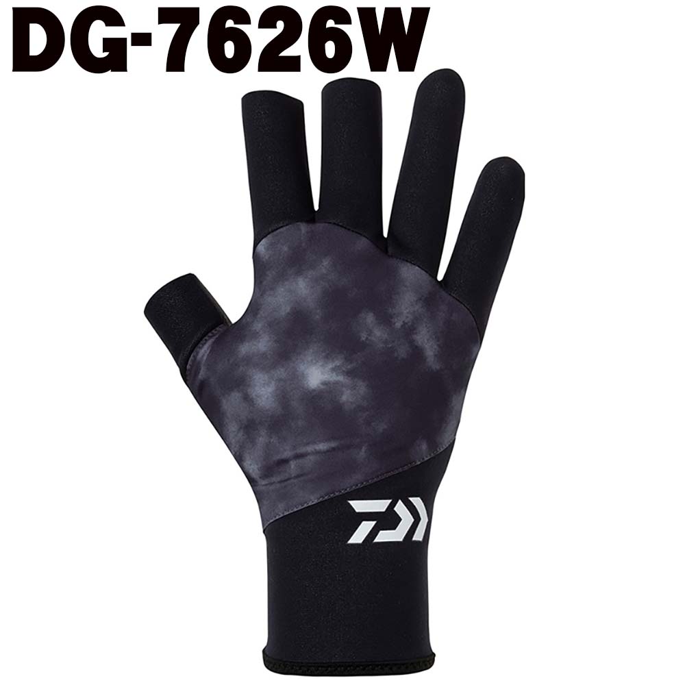 【11月予定】ダイワ　DG-7626W　(タイタニュームαグローブ 3本カット)　ブラック【メール便可】