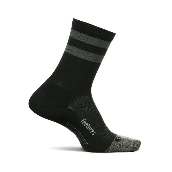 Feetures �ե������㡼�� ���˥󥰥��å��� ���� ELITE LIGHT CUSHION MINI CREW 4400040059211 Black Gray HighTop Stripe