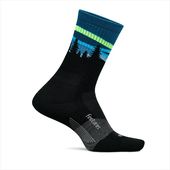 Feetures フィーチャーズ ランニングソックス TRAIL MAX CUSHION MINI CREW BlueAurora トレイル マックスクッション ミニクルー 厚手クッション 靴下 足裏