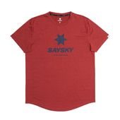 SAYSKY セイスカイ ランニングTシャツ OMRSS30c5007 Logo Combat Pro T-shirt - Red メンズ 半袖Tシャツ レギュラーフィット ロゴコンバットプロ ストレ