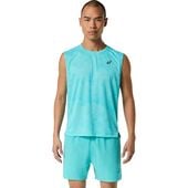 asics �����å��� 2011D649 GRAPHIC SLEEVELESS TOP ENERGY AQUA ���ʥ��������� ����ե��å� ���꡼�֥쥹�ȥå� �Ρ����꡼�� ���꡼�֥쥹 ���˥� �ޥ饽�� ���祮�� �ȥ쥤����˥� �ȥ��� �졼�� ���� �۴�®�� �ۼ�ȯ�� �̵���