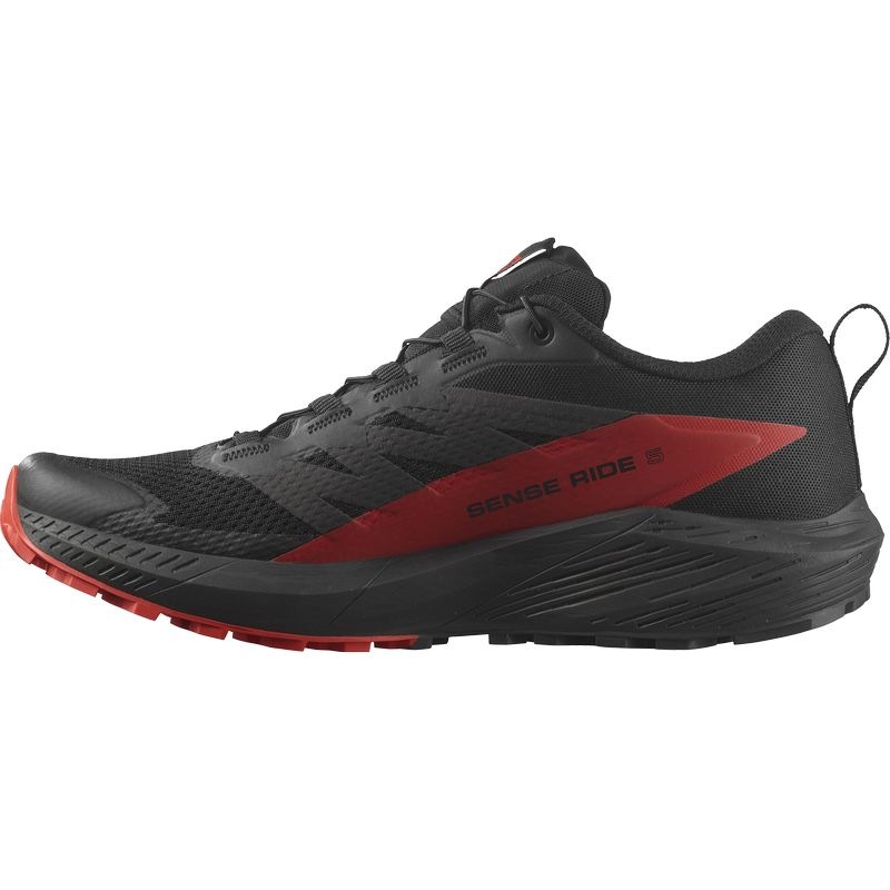 SALOMON ������� �ȥ쥤����˥󥰥��塼�� SENSE RIDE 5 Black/Red L47214300 ���󥹥饤��5 ��� �ȥ��󥷥塼�� �ȥ쥤�륷�塼�� �����ȥɥ����塼�� �ϥ����� ���л� �ȥ�å���