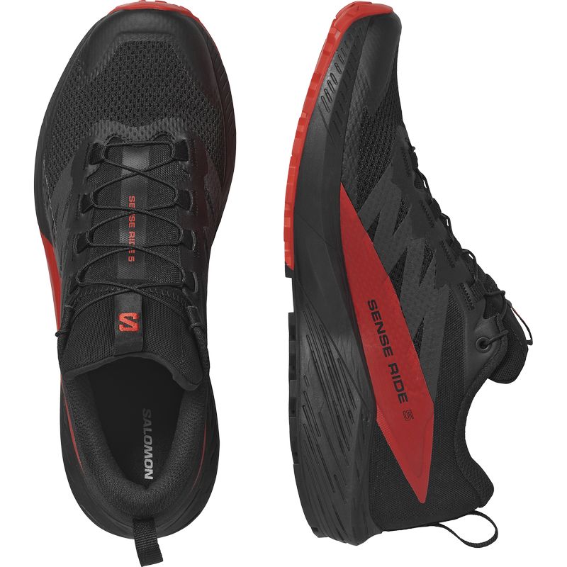 SALOMON ������� �ȥ쥤����˥󥰥��塼�� SENSE RIDE 5 Black/Red L47214300 ���󥹥饤��5 ��� �ȥ��󥷥塼�� �ȥ쥤�륷�塼�� �����ȥɥ����塼�� �ϥ����� ���л� �ȥ�å���