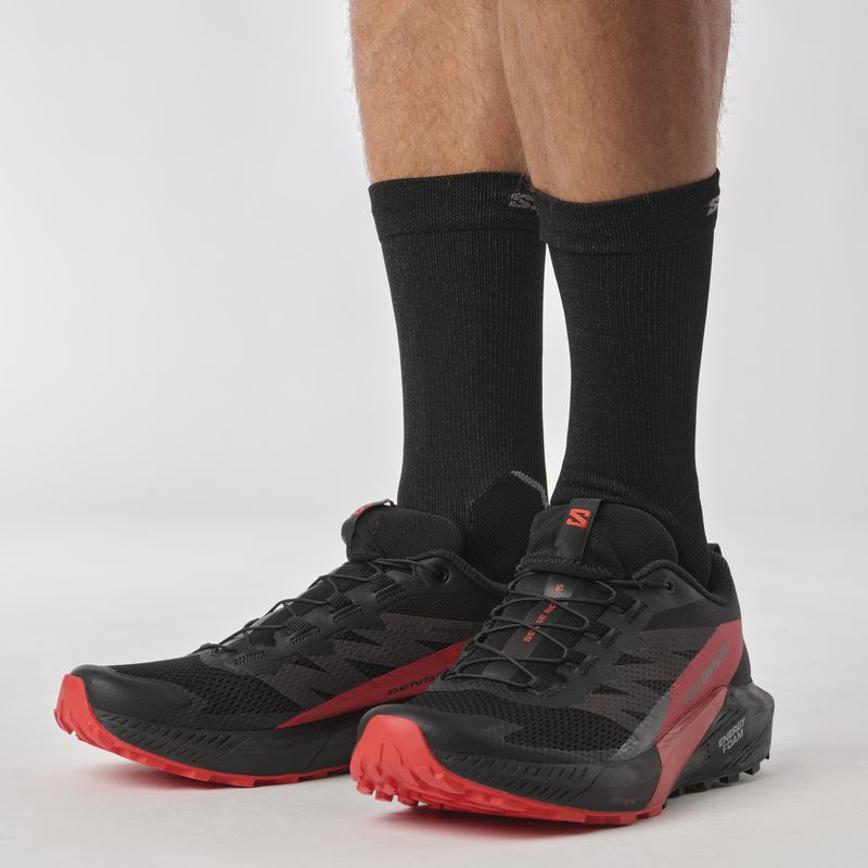 SALOMON ������� �ȥ쥤����˥󥰥��塼�� SENSE RIDE 5 Black/Red L47214300 ���󥹥饤��5 ��� �ȥ��󥷥塼�� �ȥ쥤�륷�塼�� �����ȥɥ����塼�� �ϥ����� ���л� �ȥ�å���