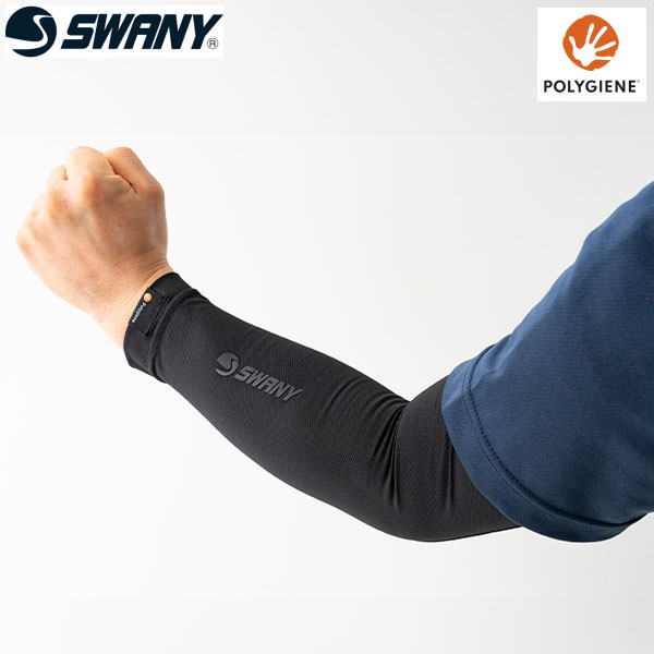 SWANY ����ˡ� �����ॹ�꡼�� TR-812 Polygiene Light Arm Sleeve �֥�å� �ݥꥸ��饤�ȥ����ॹ�꡼�� �����५�С� ���ꥹ�ȥ�å���å��� �����ɽ� UV�к� �糰���к� ���˥� �ȥ쥤����˥� �ȥ��� �����ȥɥ� �л� �ޥ饽��