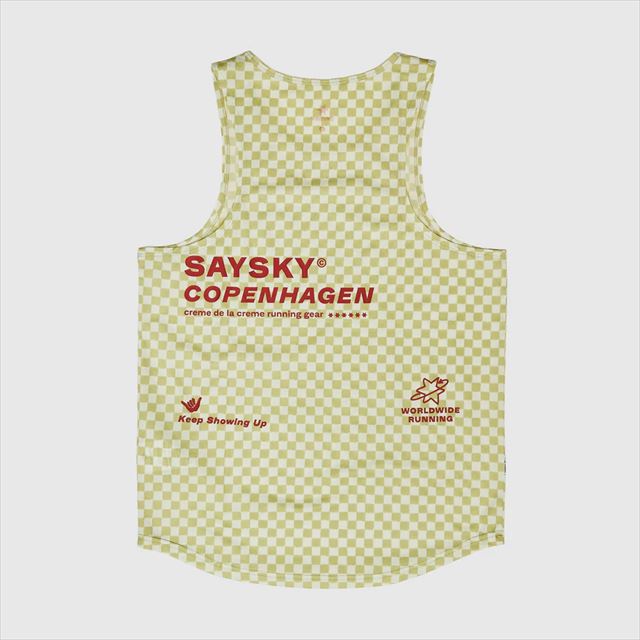 SAYSKY ���������� �졼�����󥰥�å� NMRSI31c1034 Checker Combat Singlet Green Aop ��� �Ρ����꡼�� ���󥯥ȥå� �쥮��顼�ե��å� ��������Хå� �۴�®�� �ɥ饤 ���� ��åե��Ǻ� ���ȥ�å� ���˥� �ޥ饽�� ���祮�� �ȥ쥤����˥� �ȥ���