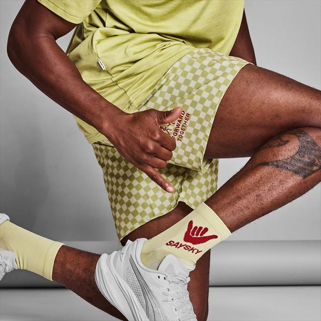SAYSKY ���������� ���˥󥰥��硼�� NMRSH21c1034 Checker Pace Shorts 5inch Green Aop ��� �ϡ��եѥ�� �쥮��顼�ե��å� �����å����ڡ������硼��5����� 12cm ����ʡ���å���֥꡼�� ���ȥ�å� �����̵� �ޥ饽�� ���祮�� �ȥ쥤����˥� �ȥ���