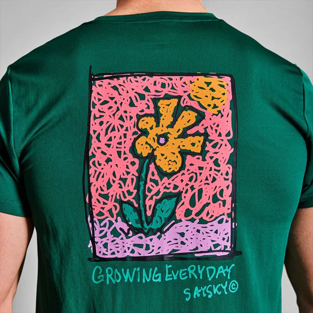 SAYSKY ���������� ���˥�T����� Ⱦµ LMRSS06c305 Flower Combat T-shirt ��� Green �ե�����Хå� �ȥ���ȥ쥤�� ���˥� �ޥ饽�� ���祮�� ���� �۴�®�� ���硼�ȥ��꡼��