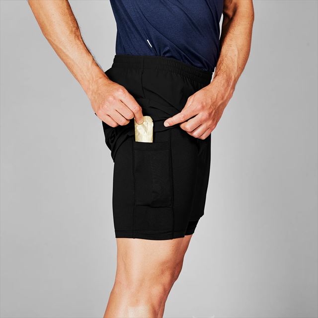 SAYSKY ���������� ���˥󥰥��硼�� XMRSH20c901 2-in-1 Pace Short 5inch Black ���  �ϡ��եѥ�� �쥮��顼�ե��å� 2in1�ڡ������硼��5����� 12cm ����ʡ����硼�� ���ȥ�å� �۴�®�� �ޥ饽�� ���祮�� �ȥ쥤����˥� �ȥ���