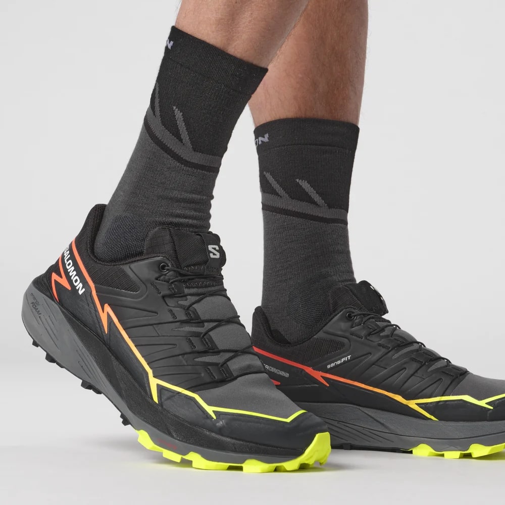 SALOMON ������� �ȥ쥤����˥󥰥��塼�� THUNDERCROSS Black/Q.Shade/F.Coral L47295400 ������������� ��� �ȥ��󥷥塼�� �ȥ쥤�륷�塼�� �����ȥɥ����塼�� �ϥ����� ���л� �ȥ�å���