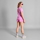 SAYSKY ���������� ���˥�T����� Ⱦµ LWRSS06c504 W Flower Combat T-shirt ��ǥ����� Pink �ե�����Хå� �ȥ���ȥ쥤�� ���˥� �ޥ饽�� ���祮�� ���� �۴�®�� ���硼�ȥ��꡼��