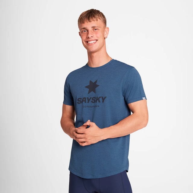 SAYSKY ���������� ���˥�T����� OMRSS30c2012 Logo Combat Pro T-shirt - Blue ��� ȾµT����� �쥮��顼�ե��å� ��������Хåȥץ� ���ȥ�å� �۴�®�� �̵��� Ķ���� �٥��Ĥ����� ���˥� �ޥ饽�� ���祮�� �ȥ쥤����˥� �ȥ���