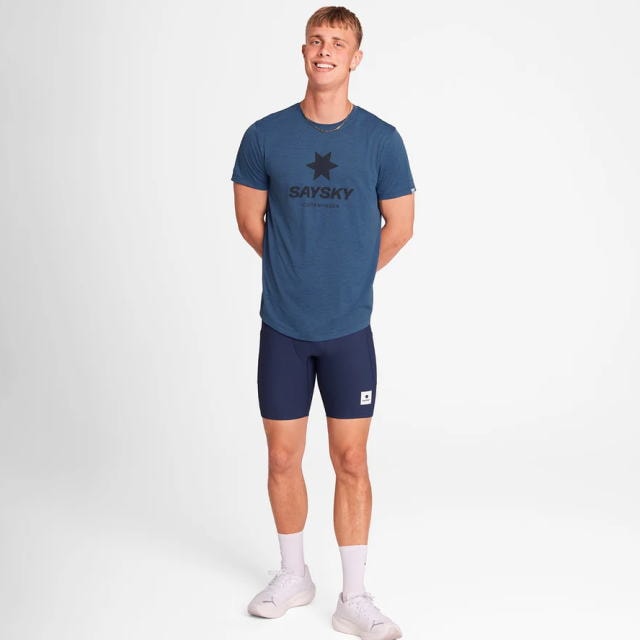 SAYSKY ���������� ���˥�T����� OMRSS30c2012 Logo Combat Pro T-shirt - Blue ��� ȾµT����� �쥮��顼�ե��å� ��������Хåȥץ� ���ȥ�å� �۴�®�� �̵��� Ķ���� �٥��Ĥ����� ���˥� �ޥ饽�� ���祮�� �ȥ쥤����˥� �ȥ���