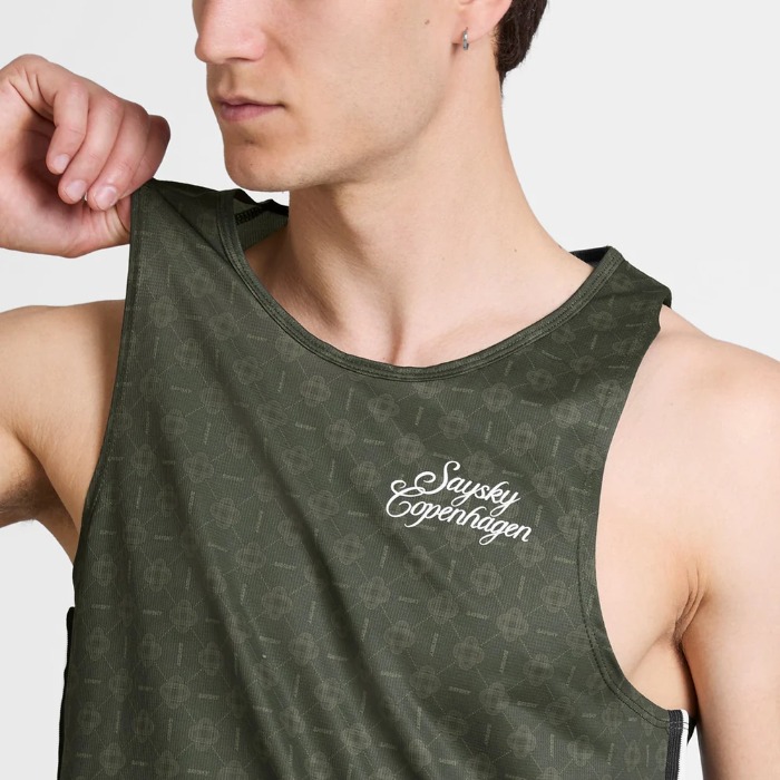 SAYSKY ���������� �졼�����󥰥�å� SM30025c1079 Couture Combat Singlet ��� Green Aop ���󥯥ȥå� ���˥󥰥���� �Ρ����꡼�� ���꡼�� �⡼����� �۴�®�� �ɥ饤 ���� ���ȥ�å� ���˥� �ޥ饽�� ���祮�� �ȥ쥤����˥� �ȥ���