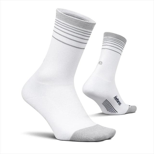 Feetures �ե������㡼�� Elite Light Cushion Reflevtive Mini Crew WhiteFlash ���˥󥰥��å��� ���꡼�� �饤�ȥ��å���� ��ե쥯�ƥ��� �ߥ˥��롼 �Ƶ�ȿ�� �ʥ��ȥ�� ���� ­΢���ݡ��� �ȥ쥤����˥� �ȥ��� �ޥ饽�� �ɥ饤