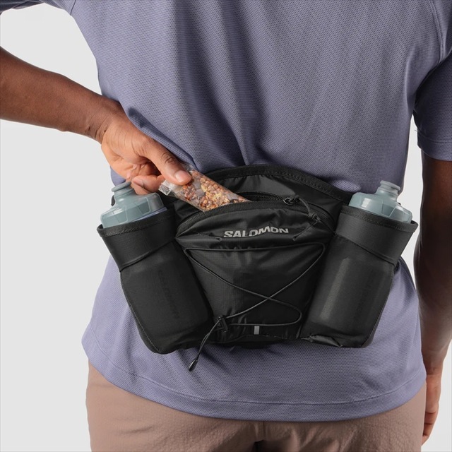 SALOMON ������� �������ȥХå� CROSS BELT 2 BOTTLES LC2379400 BLACK �ȥ쥤����˥� �������٥�� �������ȥݡ��� ���˥󥰥٥�� �ȥ��� �ȥ쥤�� �����ȥɥ� �ϥ����� �л� ���Ф� �ȥ�å���