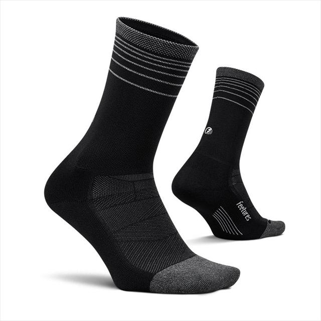 Feetures �ե������㡼�� Elite Light Cushion Reflevtive Mini Crew BlackFlash ���˥󥰥��å��� ���꡼�� �饤�ȥ��å���� ��ե쥯�ƥ��� �ߥ˥��롼 �Ƶ�ȿ�� �ʥ��ȥ�� ���� ­΢���ݡ��� �ȥ쥤����˥� �ȥ��� �ޥ饽�� �ɥ饤