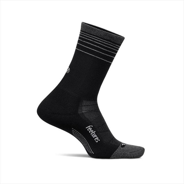 Feetures �ե������㡼�� Elite Light Cushion Reflevtive Mini Crew BlackFlash ���˥󥰥��å��� ���꡼�� �饤�ȥ��å���� ��ե쥯�ƥ��� �ߥ˥��롼 �Ƶ�ȿ�� �ʥ��ȥ�� ���� ­΢���ݡ��� �ȥ쥤����˥� �ȥ��� �ޥ饽�� �ɥ饤