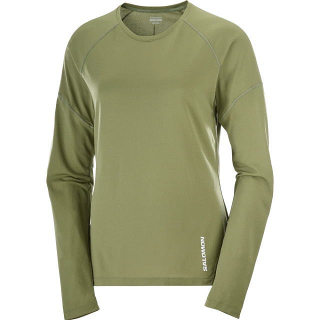 SALOMON ������� ĹµT����� CROSS RUN LS TEE W DEEP LICHEN G LC2130900 ��ǥ����� ������� ��������� LS �ƥ��� �ȥ쥤����˥� ���˥� �����ȥɥ� �ȥ��� �ޥ饽�� ���󥰥��꡼�� �۴�®��