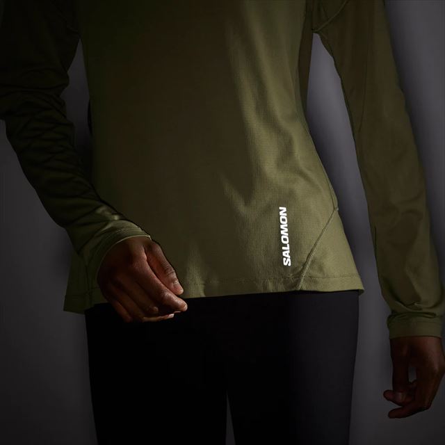 SALOMON ������� ĹµT����� CROSS RUN LS TEE W DEEP LICHEN G LC2130900 ��ǥ����� ������� ��������� LS �ƥ��� �ȥ쥤����˥� ���˥� �����ȥɥ� �ȥ��� �ޥ饽�� ���󥰥��꡼�� �۴�®��