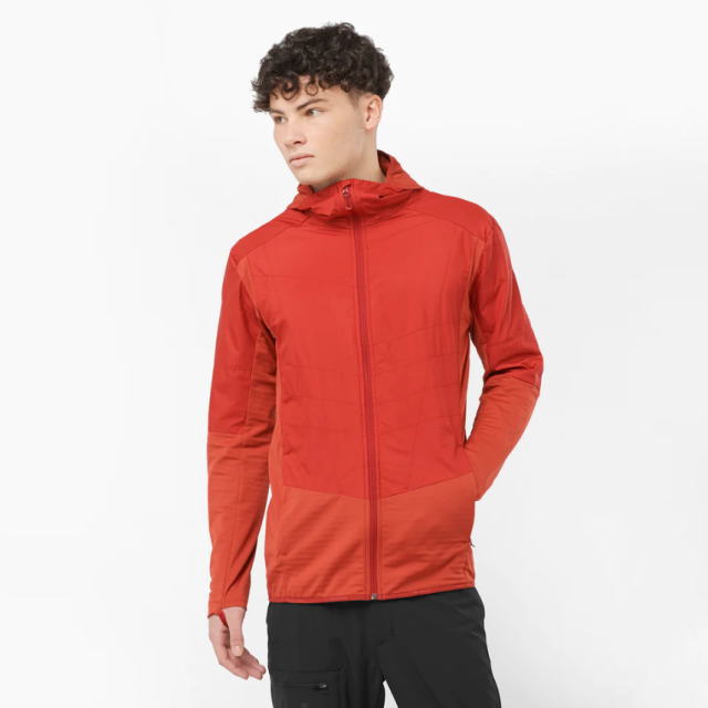 SALOMON ������� �ȥ쥤����˥� �ե꡼�����㥱�å� OUTLINE ALL SEASON HYBRID Jacket M DEEP RED DAHLIA / BOSSA NOVA LC2152000  ��� ������ �ȥ��� �����ȥɥ� �ȥ�å���