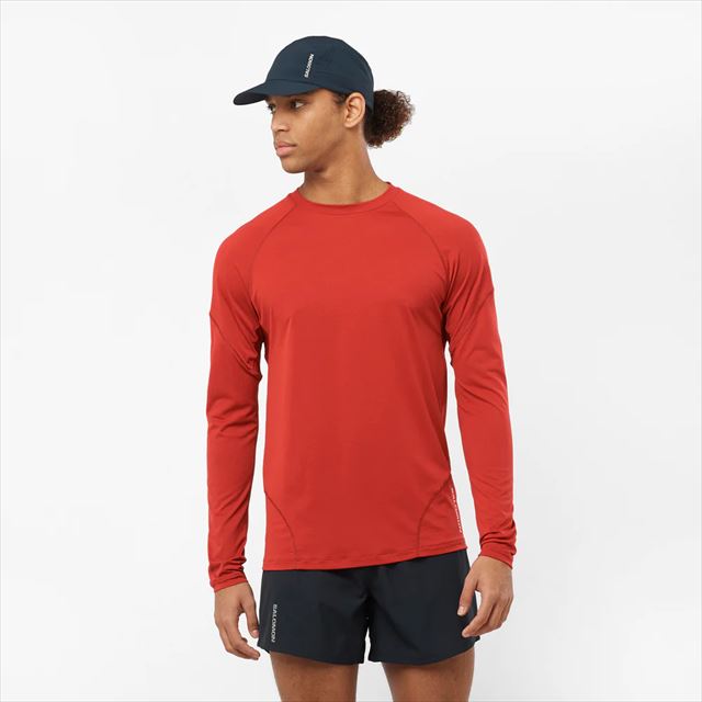 SALOMON  ĹµT CROSS RUN LS TEE M RED DAHLIA LC2138200   LS ƥ ȥ쥤˥ ˥ ȥɥ ȥ ޥ饽 󥰥꡼ ۴®