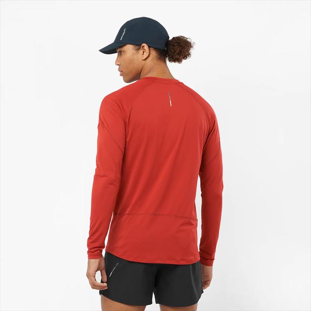 SALOMON  ĹµT CROSS RUN LS TEE M RED DAHLIA LC2138200   LS ƥ ȥ쥤˥ ˥ ȥɥ ȥ ޥ饽 󥰥꡼ ۴®