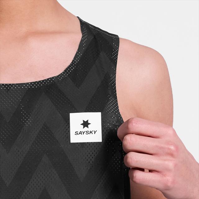 SAYSKY ���������� ���󥯥ȥå� ���˥󥰥���� �졼�����󥰥�å� SM30022c1062 Zig Zag Flow Air Singlet  ��� Blackzigzag �Ρ����꡼�� �졼���ե��å� �������� �ե��������� ���󥰥�å� �۴�®�� �ɥ饤 ���� ���ȥ�å� ���˥� �ޥ饽�� ���祮��