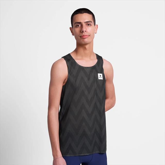 SAYSKY ���������� ���󥯥ȥå� ���˥󥰥���� �졼�����󥰥�å� SM30022c1062 Zig Zag Flow Air Singlet  ��� Blackzigzag �Ρ����꡼�� �졼���ե��å� �������� �ե��������� ���󥰥�å� �۴�®�� �ɥ饤 ���� ���ȥ�å� ���˥� �ޥ饽�� ���祮��