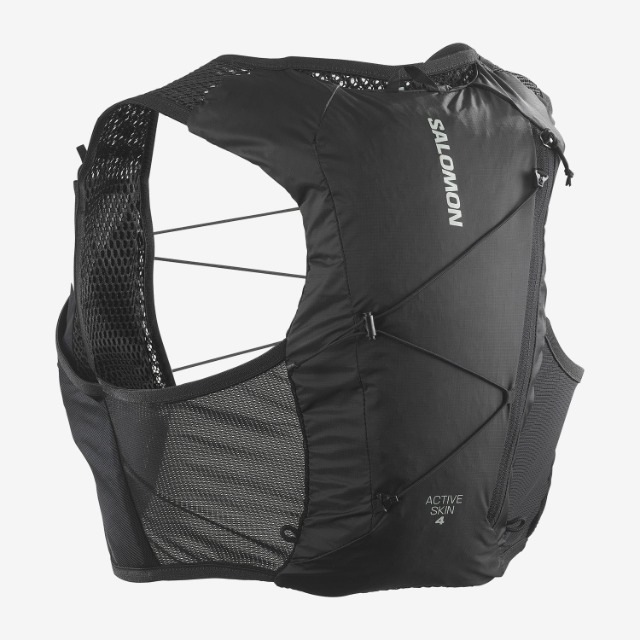 SALOMON ������� �٥��� �Хå��ѥå� Active SKIN 4 NO FLASKS LC2205400 BLACK/METAL/ ��˥��å���  �����ƥ��֥����� 4 �ȥ��󥶥å� ���˥󥰥٥��� ���å����å� �ϥ��ɥ졼����� �л� �ȥ�å��� ��� ��ǥ����� �ȥ��� ���å� �ե饹��̵��