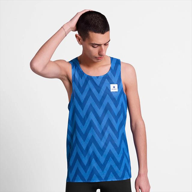 SAYSKY ���������� ���󥯥ȥå� ���˥󥰥���� �졼�����󥰥�å� SM30022c1063 Zig Zag Flow Air Singlet  ��� Bluezigzag �Ρ����꡼�� ���󥯥ȥå� �졼���ե��å� �������� �ե��������� ���󥰥�å� �۴�®�� �ɥ饤 ���� ���ȥ�å� ���˥� �ޥ饽�� ���祮��