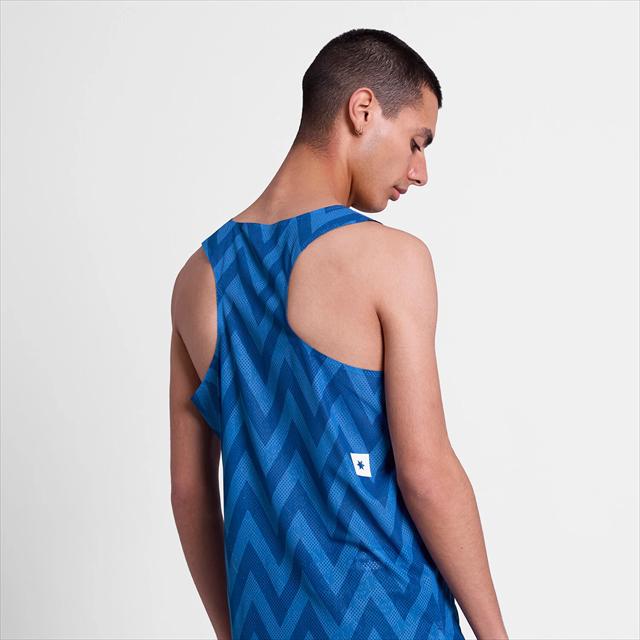 SAYSKY ���������� ���󥯥ȥå� ���˥󥰥���� �졼�����󥰥�å� SM30022c1063 Zig Zag Flow Air Singlet  ��� Bluezigzag �Ρ����꡼�� ���󥯥ȥå� �졼���ե��å� �������� �ե��������� ���󥰥�å� �۴�®�� �ɥ饤 ���� ���ȥ�å� ���˥� �ޥ饽�� ���祮��