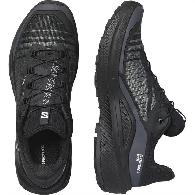 SALOMON ������� GENESIS 2 WIDE BLACK/WHITE ��˥��å��� �磻�� ���� �ȥ쥤����˥󥰥��塼�� �����ͥ��� L45388500 �ȥ��󥷥塼�� �ȥ쥤�륷�塼�� �����ȥɥ� ���ˡ����� �ϥ����� �л� ���Ф� �ȥ�å��� ���å���� �������å� ���� Ĺ��Υ ��������