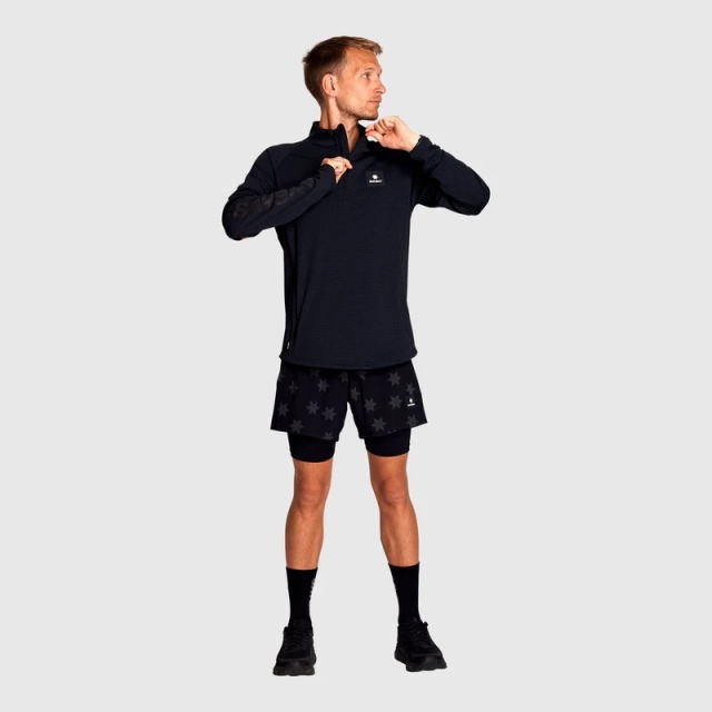 SAYSKY ���������� ���˥� �ѥ�� ���硼�� STAR REFLECTIVE Pace 2-IN-1 Shorts 5inch Black KMRSH03C1009 ��� ��˥��å��� �۴�®�� ���� �ȥ��� �ȥ쥤����˥�