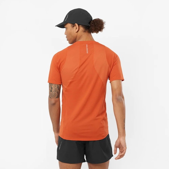 SALOMON ������� ȾµT����� SENSE AERO SS TEE M BURNT OCHRE LC2138300 ��� ���󥹥����� SS �ƥ��� �ȥ쥤����˥� ���˥� �����ȥɥ� �ȥ��� �ޥ饽�� ���硼�ȥ��꡼�� �۴�®�� 