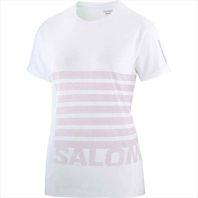 SALOMON  ȾµT SENSE AERO SS TEE GFX W LC2190100 ǥ WHITE/B.PURPLE 󥹥 S/S ƥ եå ȥ쥤˥ ȥ ޥ饽 ɽ ̵
