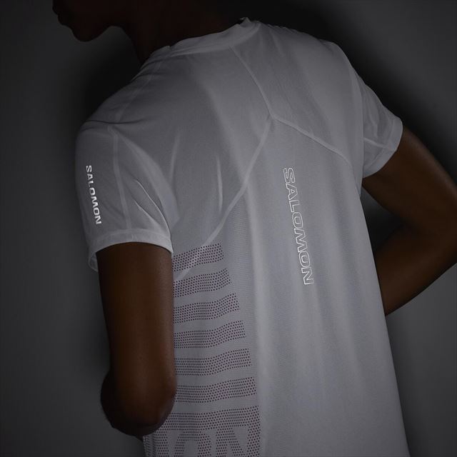 SALOMON  ȾµT SENSE AERO SS TEE GFX W LC2190100 ǥ WHITE/B.PURPLE 󥹥 S/S ƥ եå ȥ쥤˥ ȥ ޥ饽 ɽ ̵