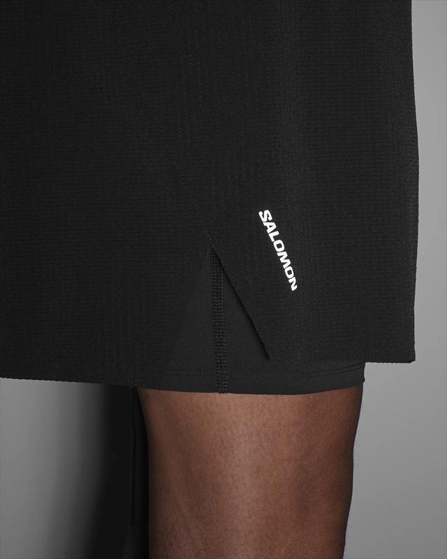 SALOMON ������� SENSE AERO 2in1 Shorts 5" M DEEP BLACK ��� �ϡ��եѥ�� ���� ������ 2����1 ���硼�� 5����� ��� �ȥ쥤����˥� ���˥� �����ȥɥ� �ȥ��� �ޥ饽�� ���祮�� ����ʡ��֥꡼�� ���ȥ�å� ��������