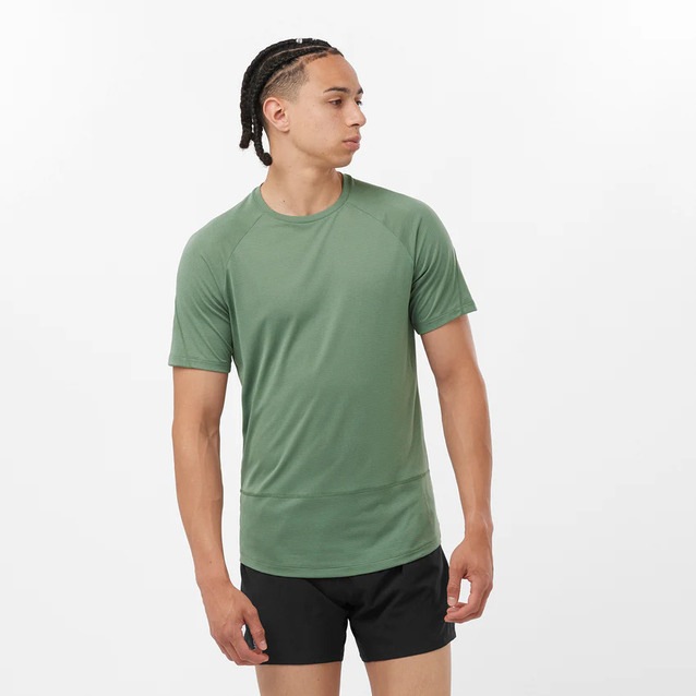 SALOMON ������� ȾµT����� ��� CROSS RUN SS TEE M Laurel Wreath LC2195000 ��������� SS ���硼�ȥ��꡼�� ®�� ���� �ȥ쥤����˥� �ȥ��� �ޥ饽�� ���祮�� �����ȥɥ� �ϥ����� ���л� ���Ф� �ȥ�å���