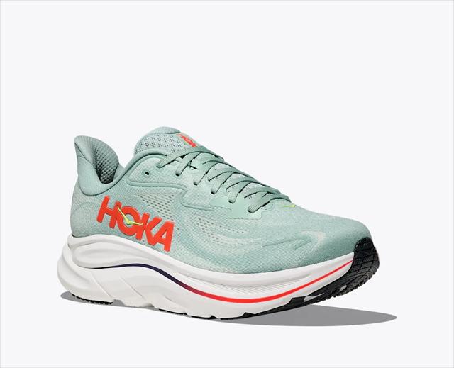 HOKA ONE ONE �ۥ� ���ͥ��� M CLIFTON 10 WIDE 1162032 SAGE/NEON FLAME ��� ����եȥ�10 ��EE 2E �磻�� ���� ���˥󥰥��塼�� �ޥ饽�� ���祮�� ������ ��󥷥塼 ���ˡ����� �� ���å���� ���������� ���� �ڤ� �������� Φ��