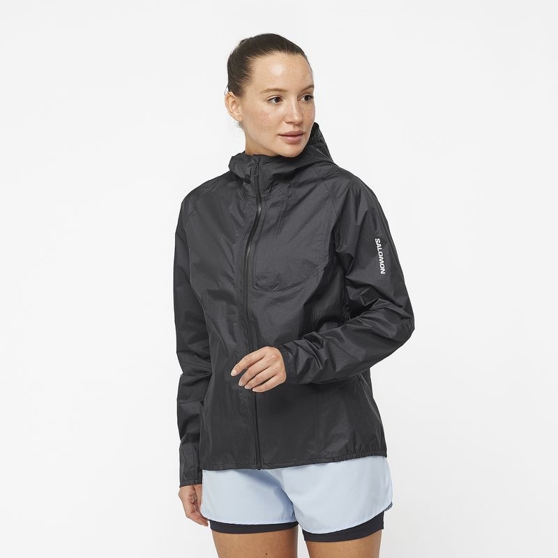 SALOMON ������� �ȥ쥤����˥� �쥤�󥸥㥱�å� BONATTI WP Jacket JKT W DEEP BLACK LC1888000 ��ǥ����� ������� WaterProof �ܥʥåƥ� �����������ץ롼�� ���㥱�å� �籩 �ɿ�Ʃ�� �����ȥɥ� �л� �ȥ�å���