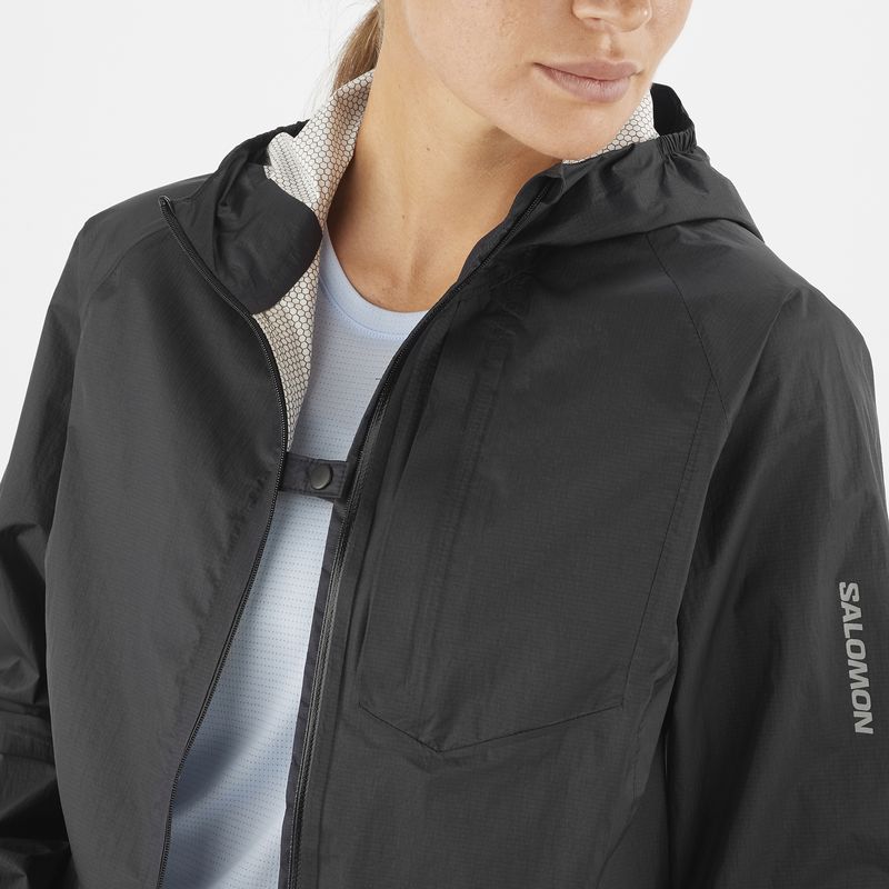 SALOMON ������� �ȥ쥤����˥� �쥤�󥸥㥱�å� BONATTI WP Jacket JKT W DEEP BLACK LC1888000 ��ǥ����� ������� WaterProof �ܥʥåƥ� �����������ץ롼�� ���㥱�å� �籩 �ɿ�Ʃ�� �����ȥɥ� �л� �ȥ�å���