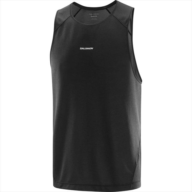 SALOMON ������� SHAKEout CORE TANK M DEEP BLACK ��� ���󥯥ȥå� T����� �������������� ���� ���� �ƥ��� ��� �Ρ����꡼�� ®�� ���� �ȥ쥤����˥� �ȥ��� �ޥ饽�� ���祮�� �����ȥɥ� �ϥ����� ���л� ���Ф� �ȥ�å���